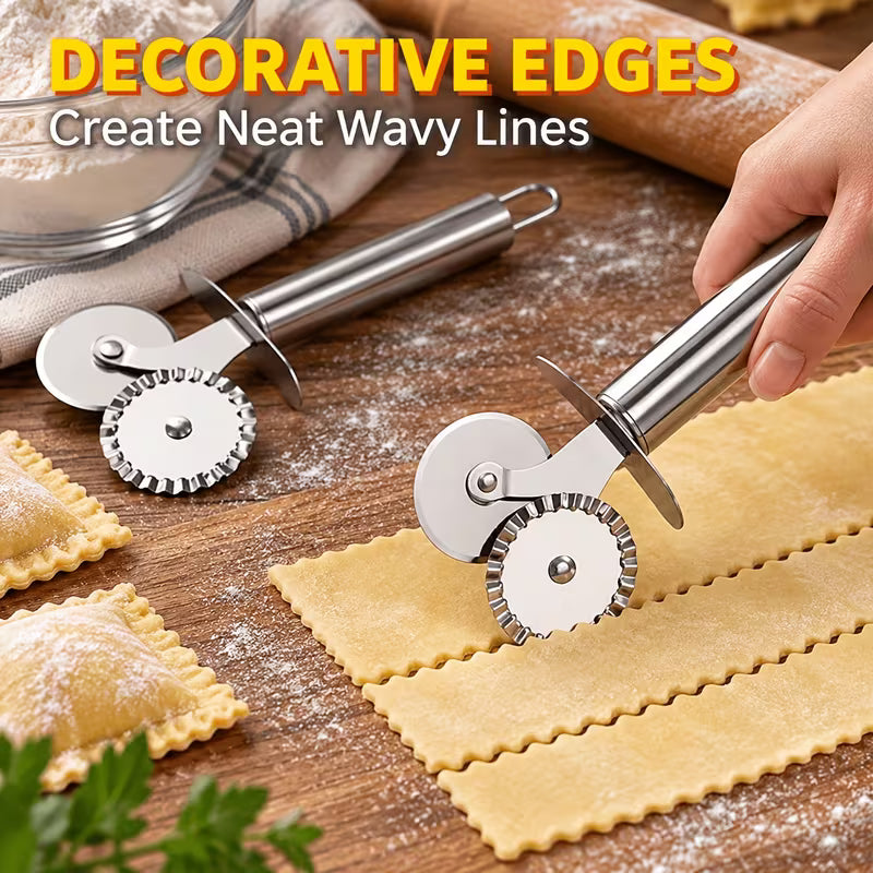SliceCraft Dual Wheel Pizza and Pastry Cutter - Buy 1 Get 1 Free