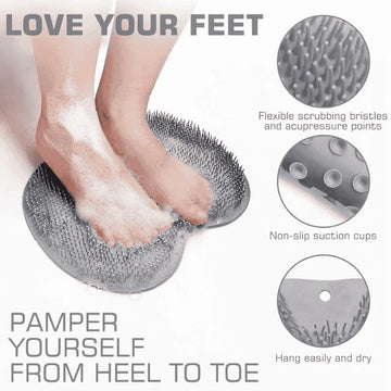 FootSpa Silicone Scrubber & Massager Mat - Pack of 4