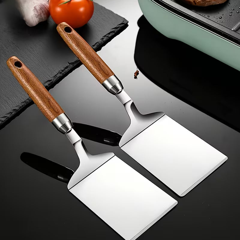 WoodGrip Stainless Steel Precision Cooking Spatula - Buy 1 Get 1 Free