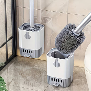FlexClean Silicone Toilet Brush Set with Wall Mount Holder