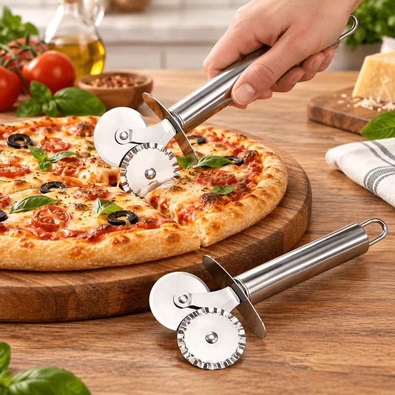 SliceCraft Dual Wheel Pizza and Pastry Cutter - Buy 1 Get 1 Free