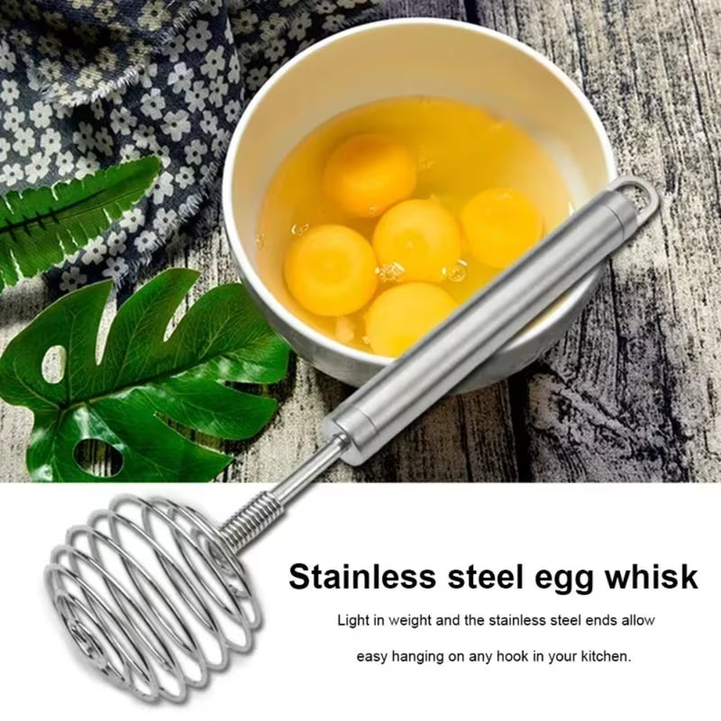 Push-Action Stainless Steel Spring Whisk - Buy 1 Get 1 Free