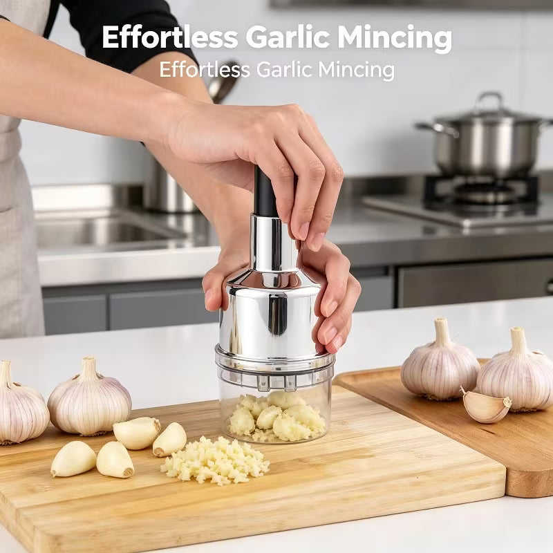 Stelop Stainless Steel Press-Type Garlic Chopper & Vegetable Mince