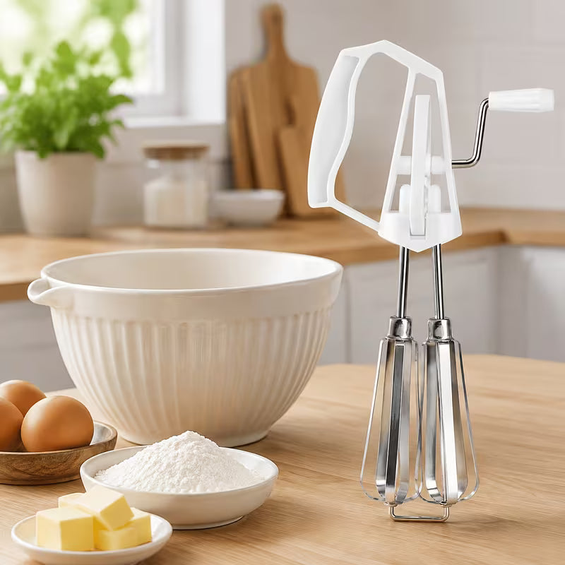SpinMix Hand Crank Rotary Egg Beater - Buy 1 Get 1 Free