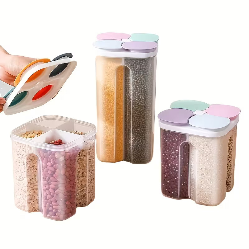 QuadGrid 4-Compartment Grain Storage Container 1500ml