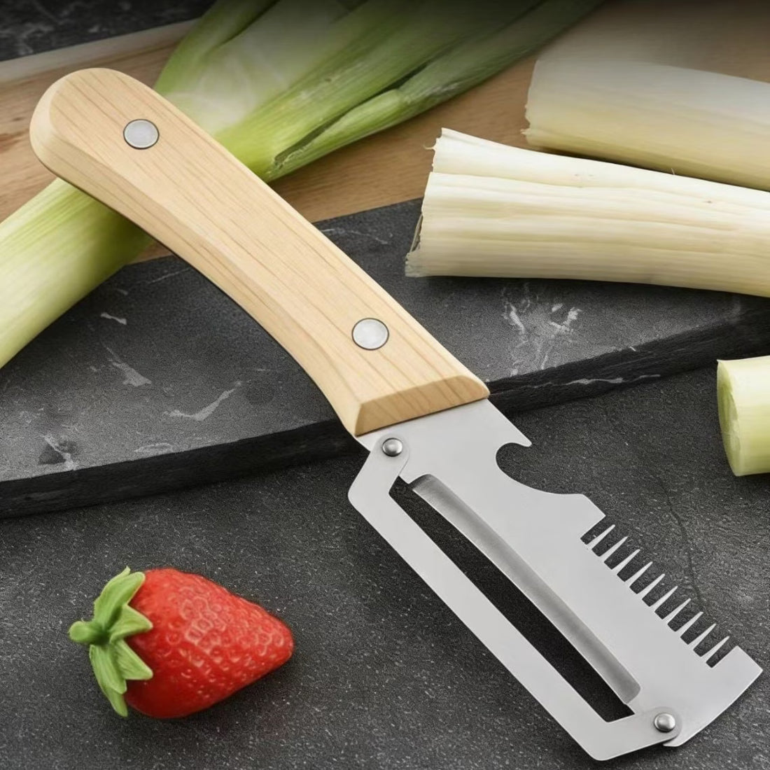 SliceGrip Pro Stainless Steel Onion Holder & Peeler Tool - Buy 1 Get 1 Free