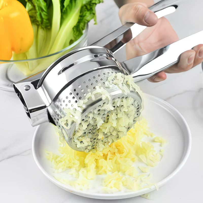 PressMaster 2-in-1 Stainless Steel Masher & Juicer Tool