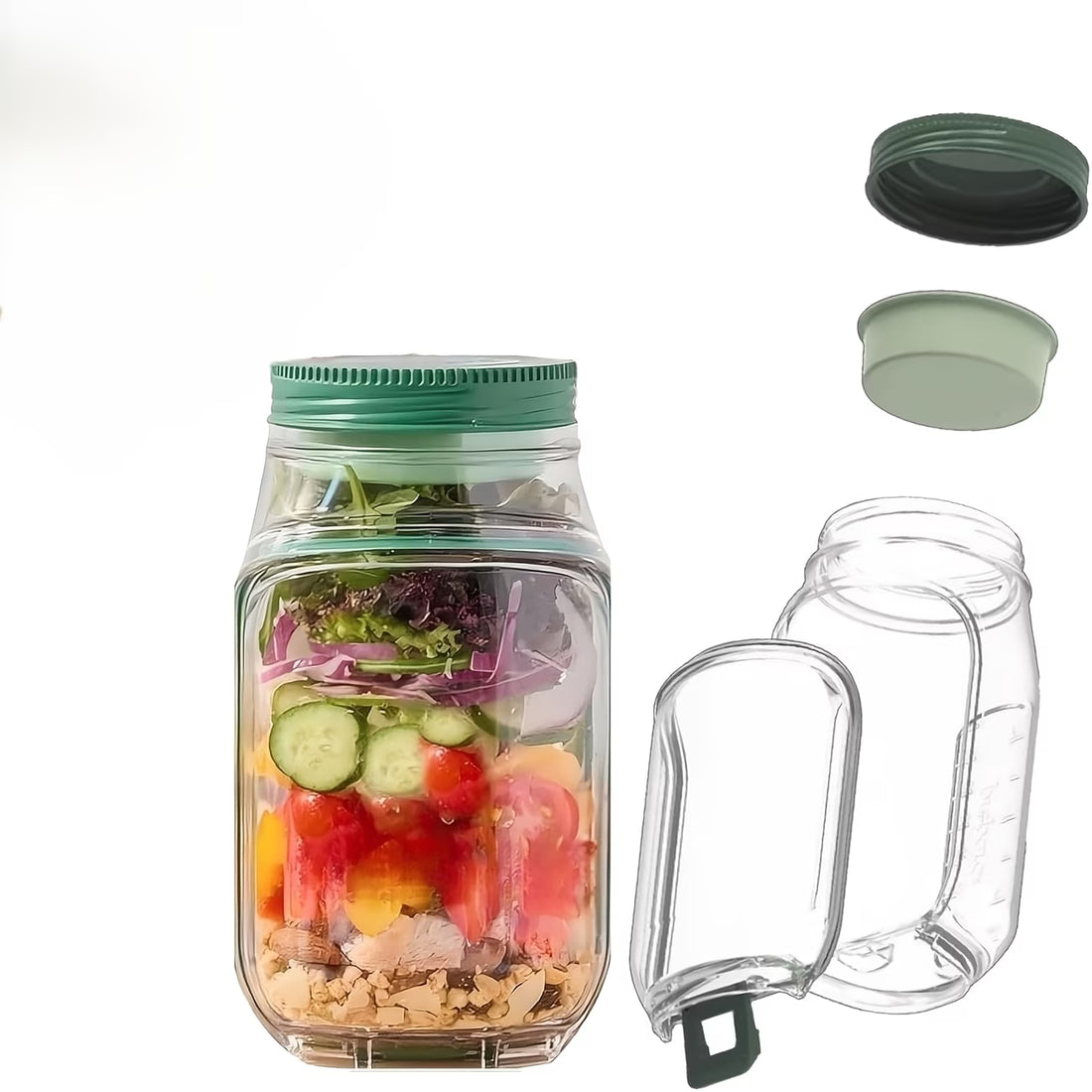 FreshBowl 2-in-1 Salad Jar with Dressing Pod