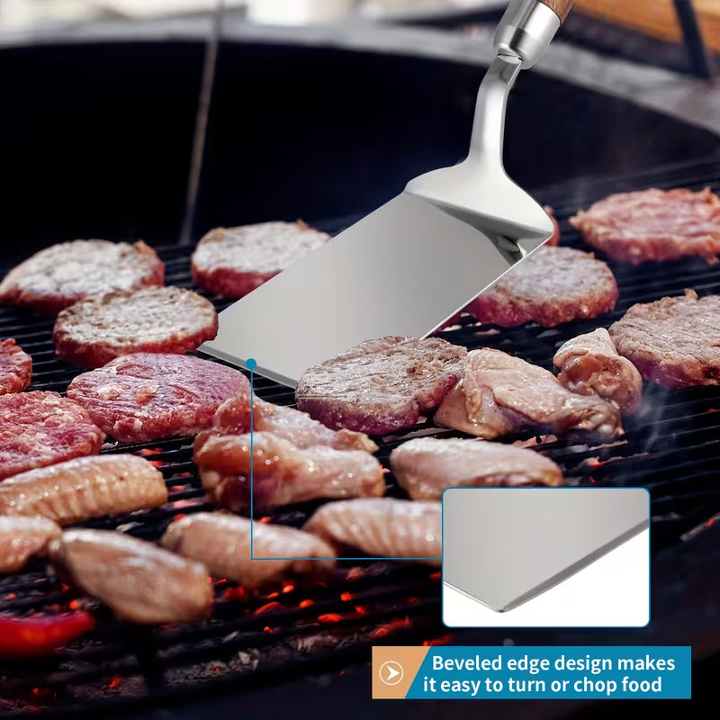 WoodGrip Stainless Steel Precision Cooking Spatula - Buy 1 Get 1 Free
