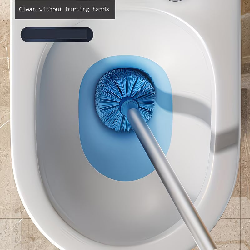 FlexClean Silicone Toilet Brush Set with Wall Mount Holder