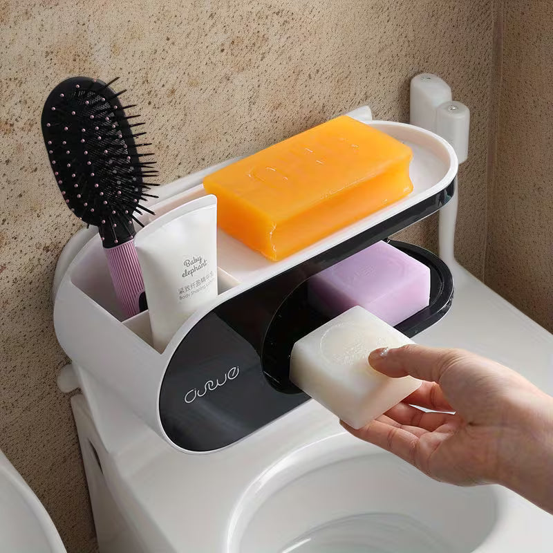 SoapFlow No-Drill Drain Soap Holder