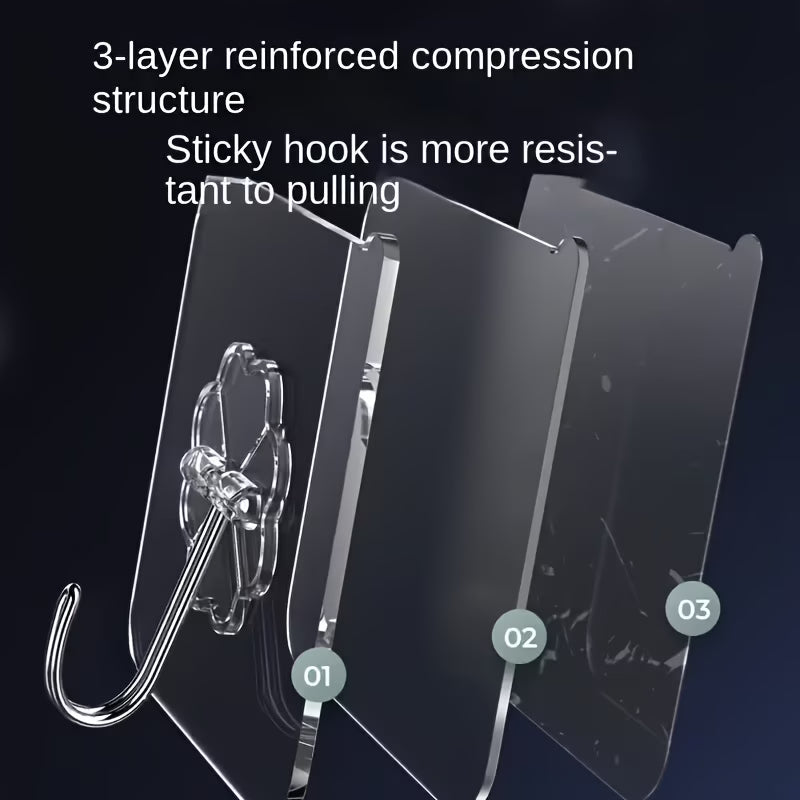 StickMate No-Drill Utility Hooks – Pack of 15