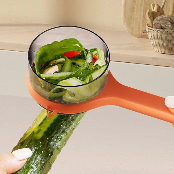 Ergonomic Vegetable Peeler & Peel Collector - Pack of 3