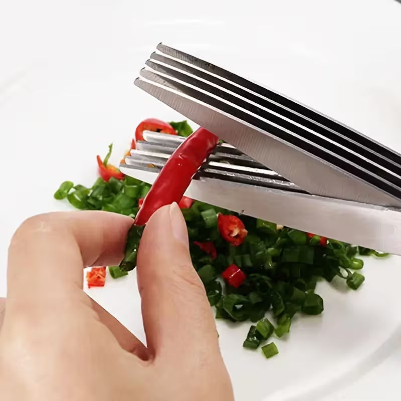 MultiCut 5-Blade Stainless Steel Herb & Kitchen Scissors - Buy 1 Get 1 Free