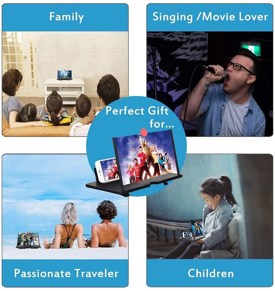 3D HD Magnifying Projector Screen Enlarger for Movies, Videos and Gaming