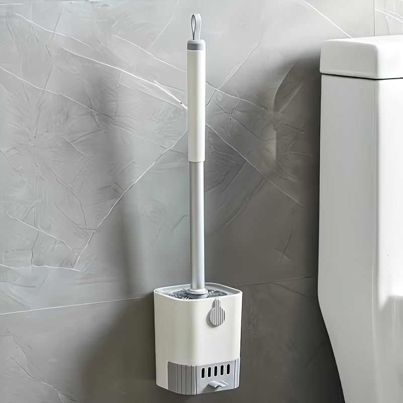 FlexClean Silicone Toilet Brush Set with Wall Mount Holder
