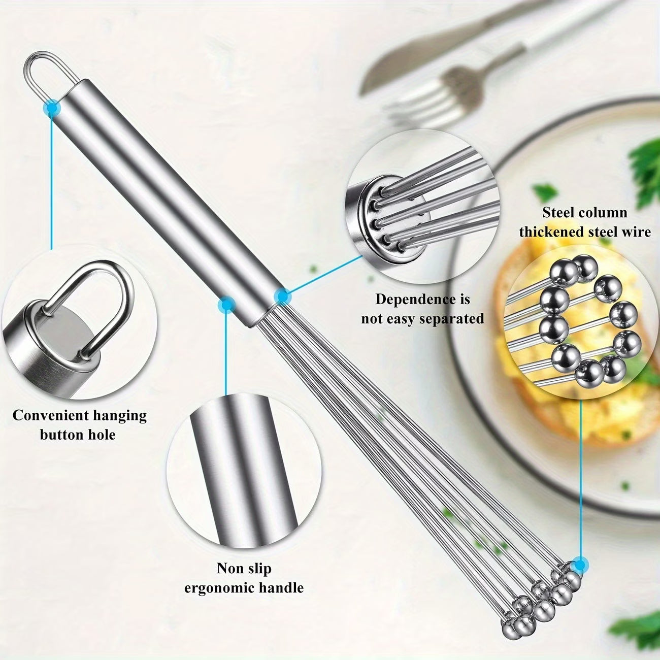 PowerSpin Manual Stainless Steel Whisk - Buy 1 Get 1 Free