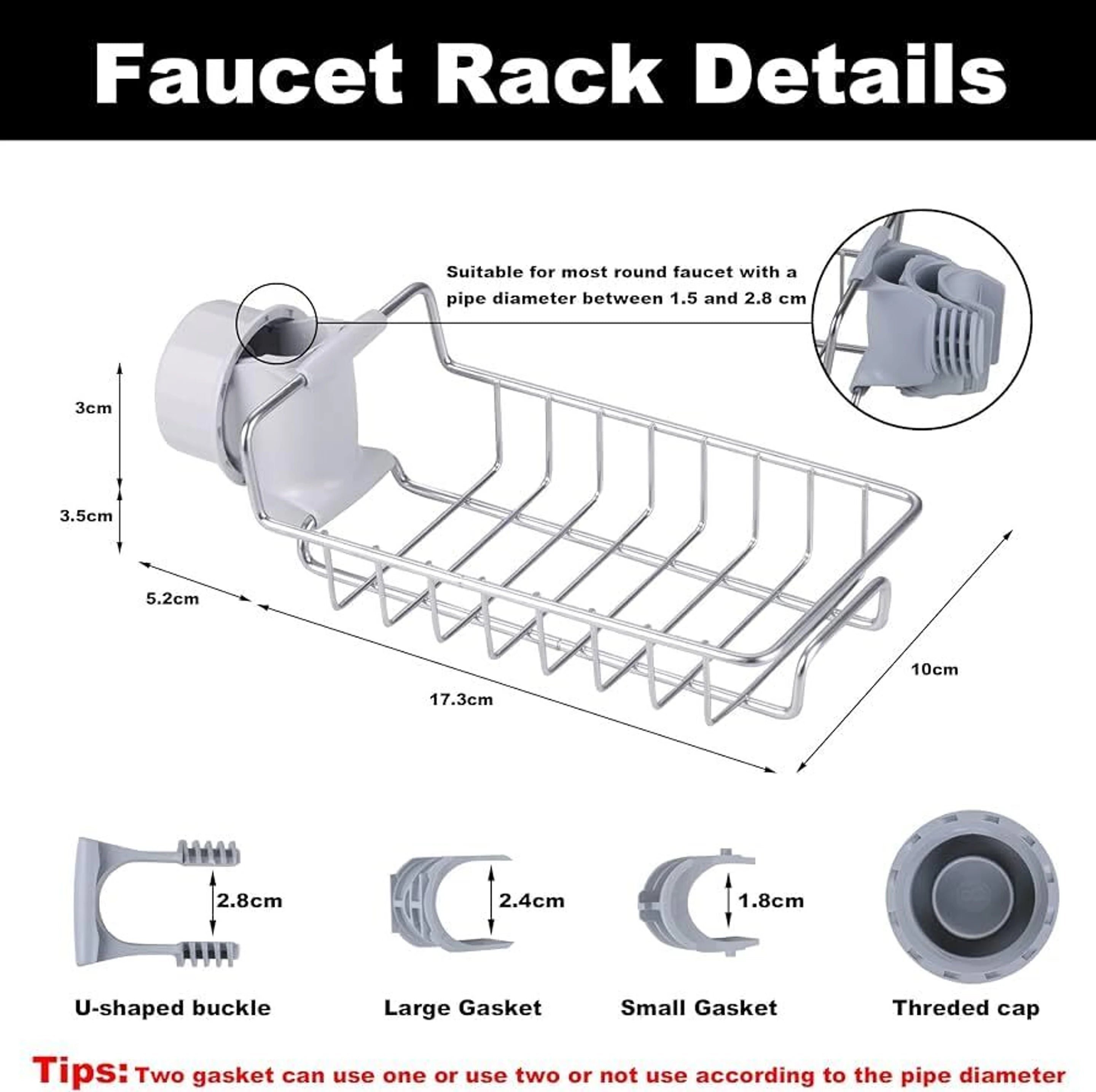 Stainless Steel Faucet Sink Organizer Rack