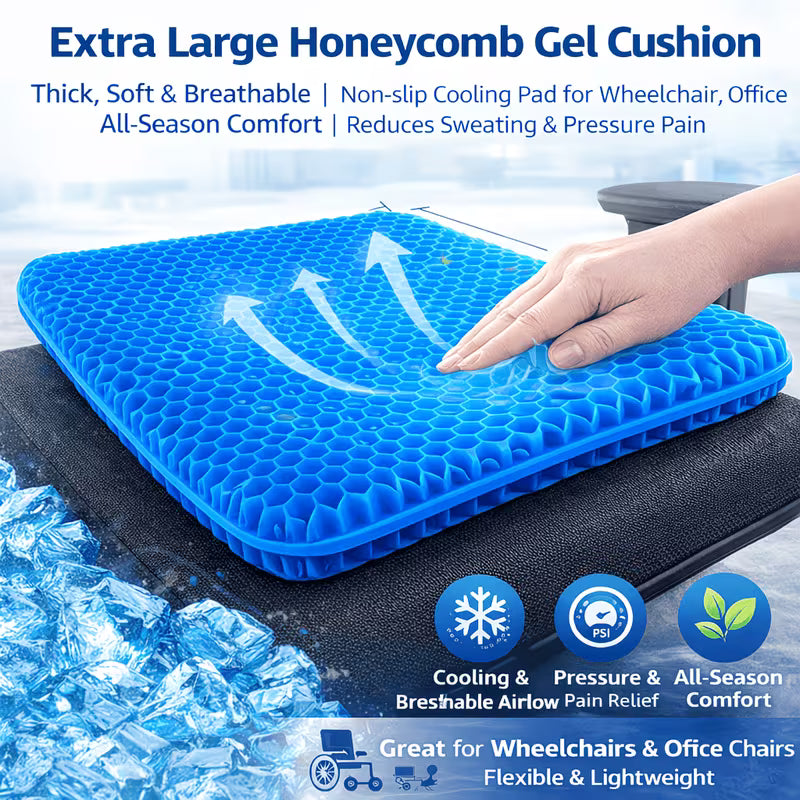 CoolRelief Honeycomb Gel Seat Cushion - Buy 1 Get 1 Free