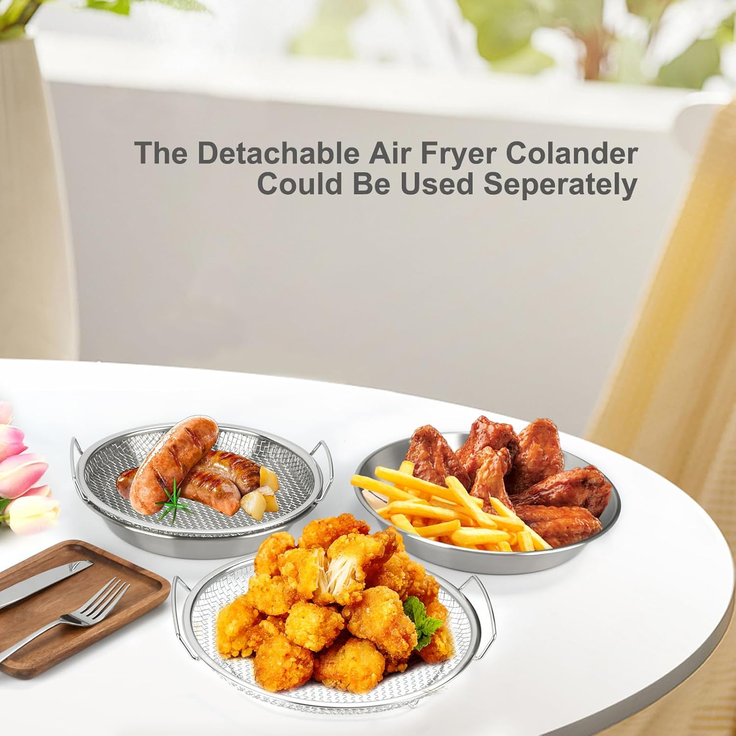 SmartDrain Stainless Steel Wash & Strain Bowl Set