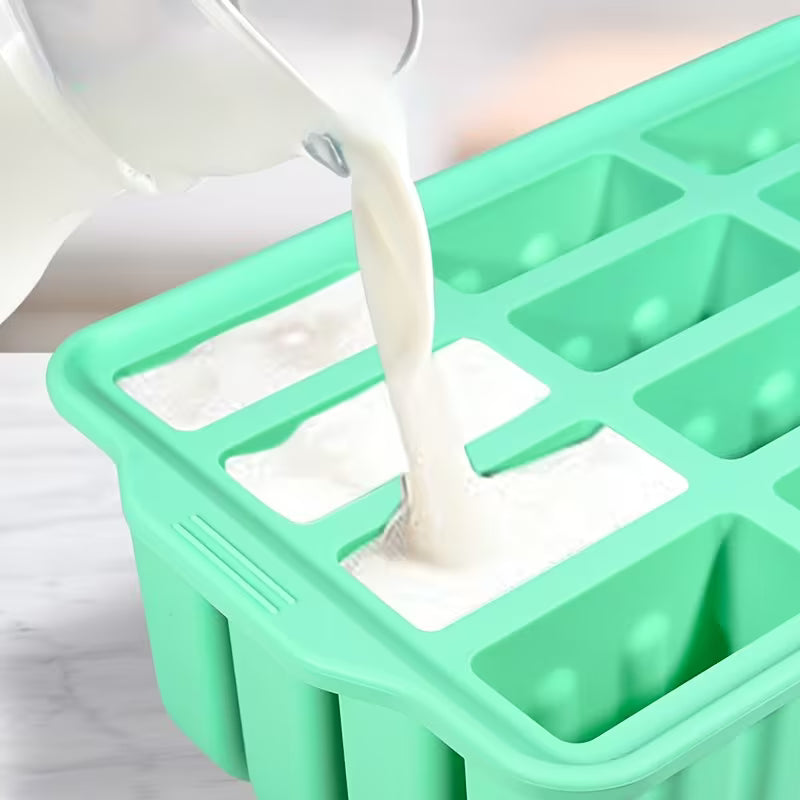 12-Grid Ice Pops & Kulfi Maker Tray with Lid