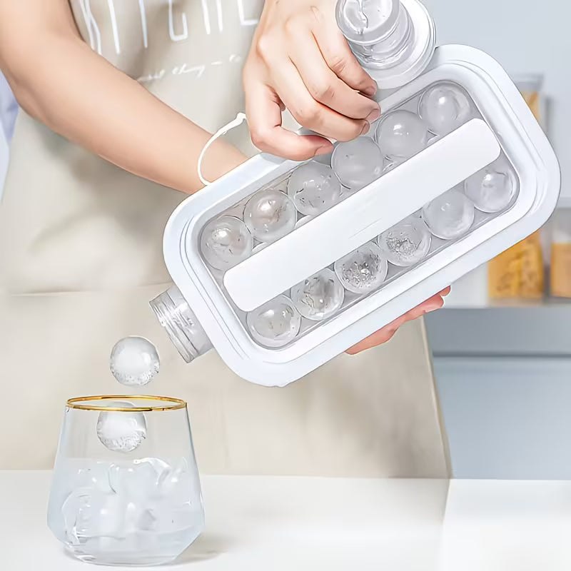 FrostFlow 2-in-1 Ice Water Bottle & Cube Maker (17 Grid Chill System)