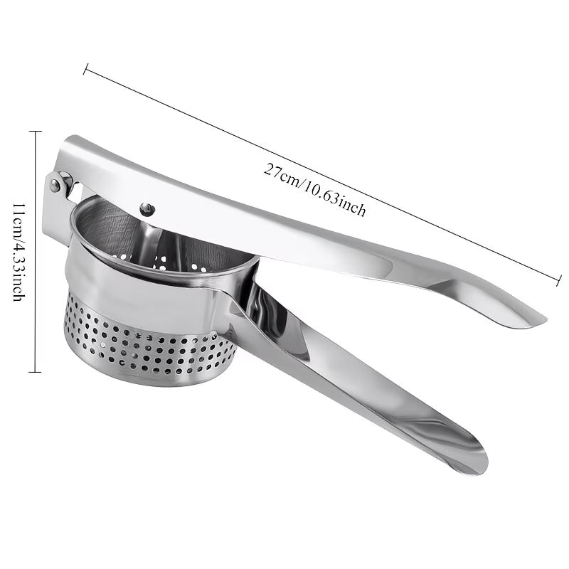 PressMaster 2-in-1 Stainless Steel Masher & Juicer Tool