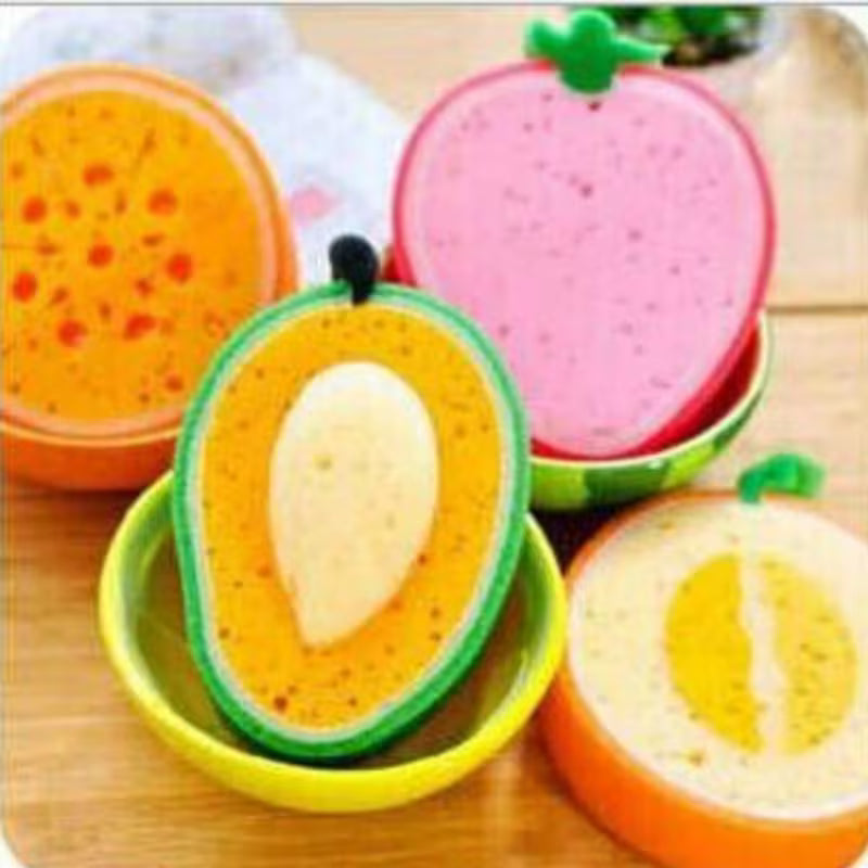 FreshScrub - Cute Fruit Cleaning Sponges - Pack of 4 Fruits