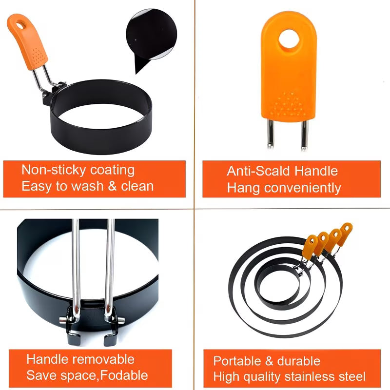 PerfectShape Non-Stick Pancake & Egg Ring Molds - Buy 1 Get 1 Free