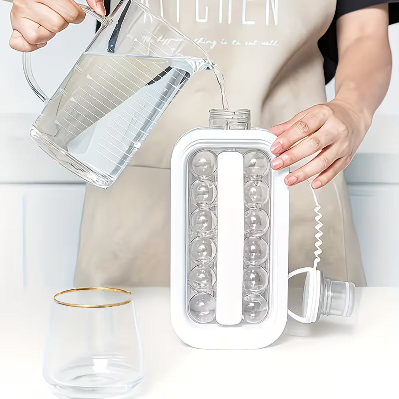FrostFlow 2-in-1 Ice Water Bottle & Cube Maker (17 Grid Chill System)