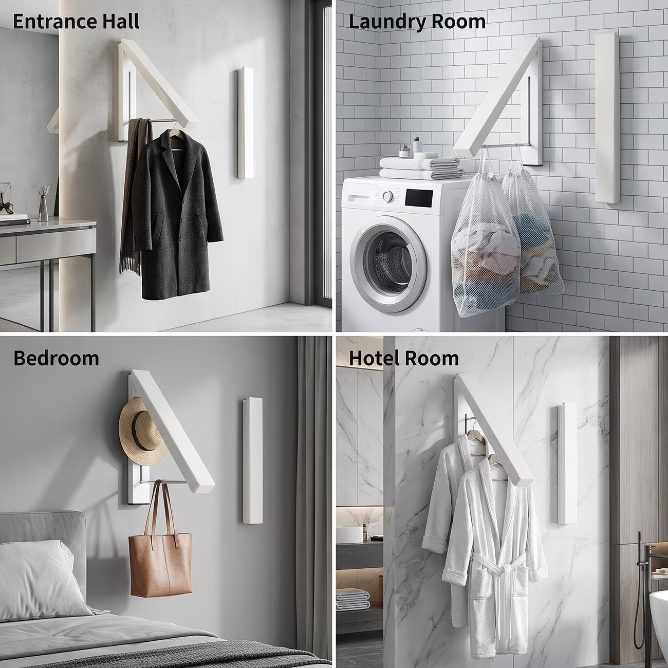 FlexDry Wall-Mounted Folding Clothes Rack
