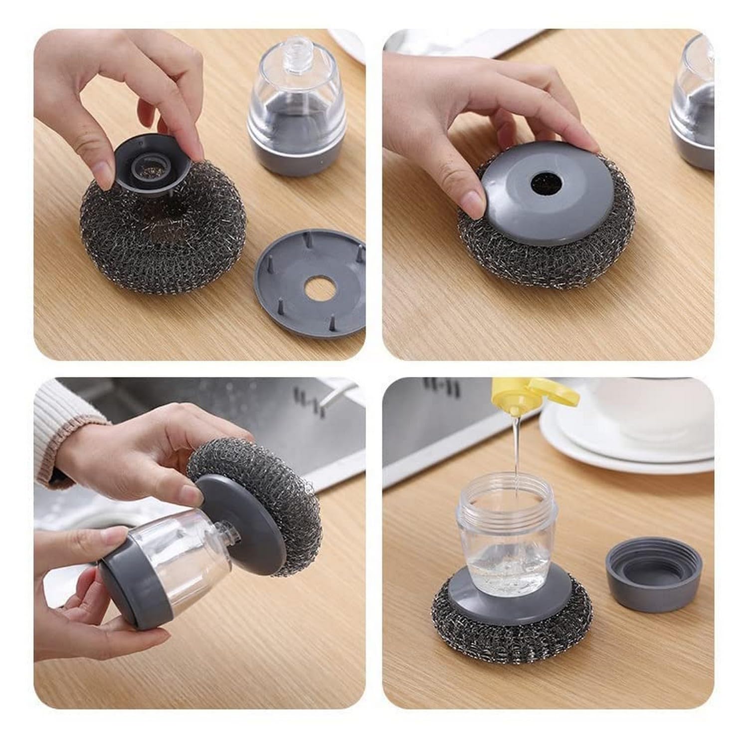 Soap Dispensing Palm Brush - Pack of 3