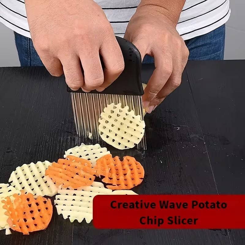 WaveChef Professional Ergonomic Wavy Slicer & Crinkle Cutter - Buy 1 Get 1 Free