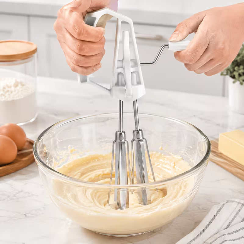 SpinMix Hand Crank Rotary Egg Beater - Buy 1 Get 1 Free