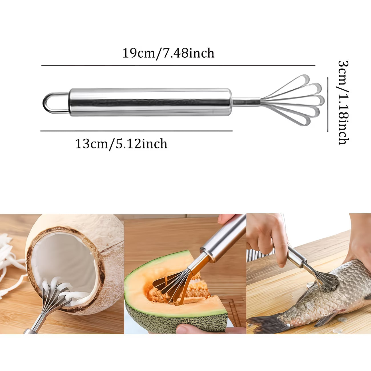 MultiGrate Pro Stainless Steel Fruit & Veg Scraper Tool - Buy 1 Get 1 Free