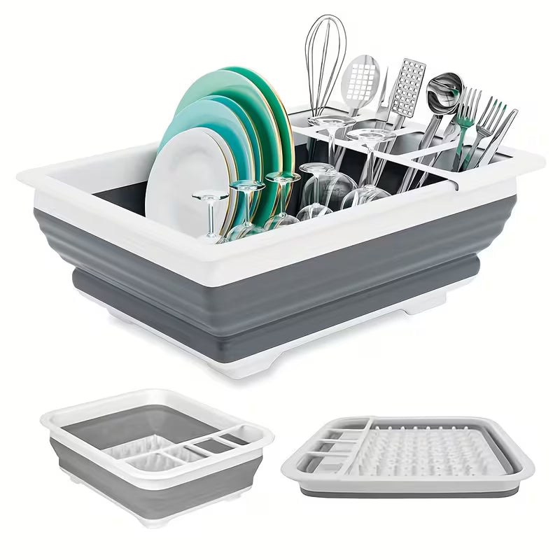 FoldEase Portable Dish Drying Rack – Space Saving Foldable Organizer