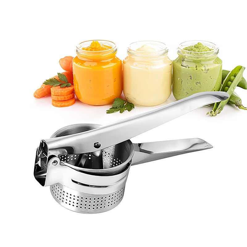 PressMaster 2-in-1 Stainless Steel Masher & Juicer Tool