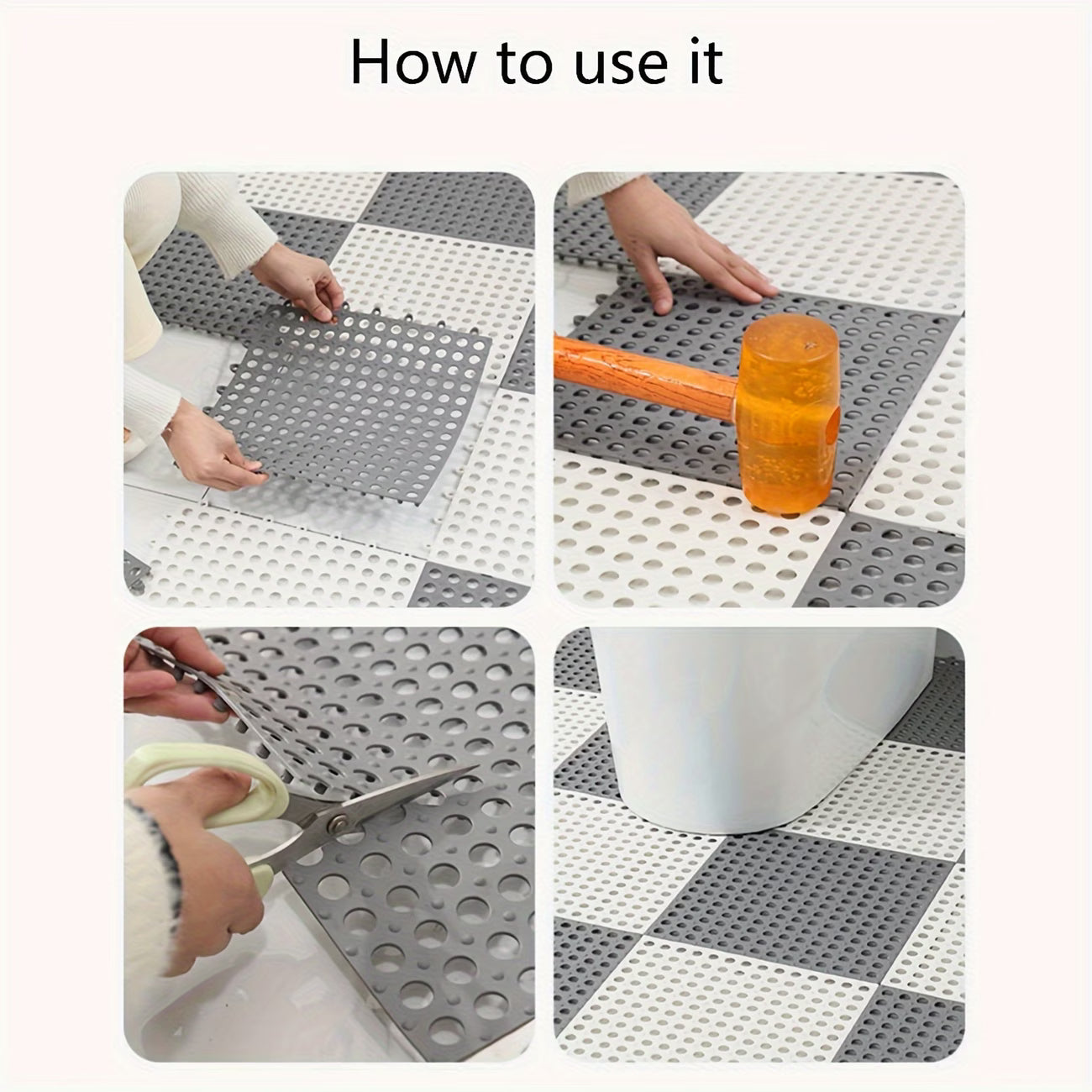 SafeStep Interlocking Shower Floor Mat (Set of 4)