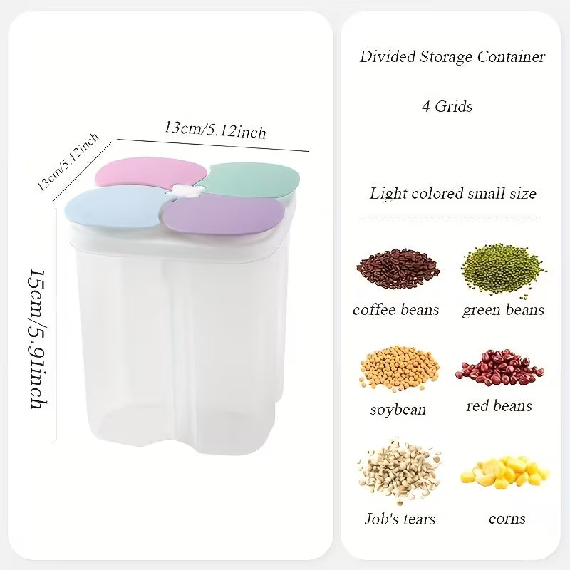 QuadGrid 4-Compartment Grain Storage Container 1500ml