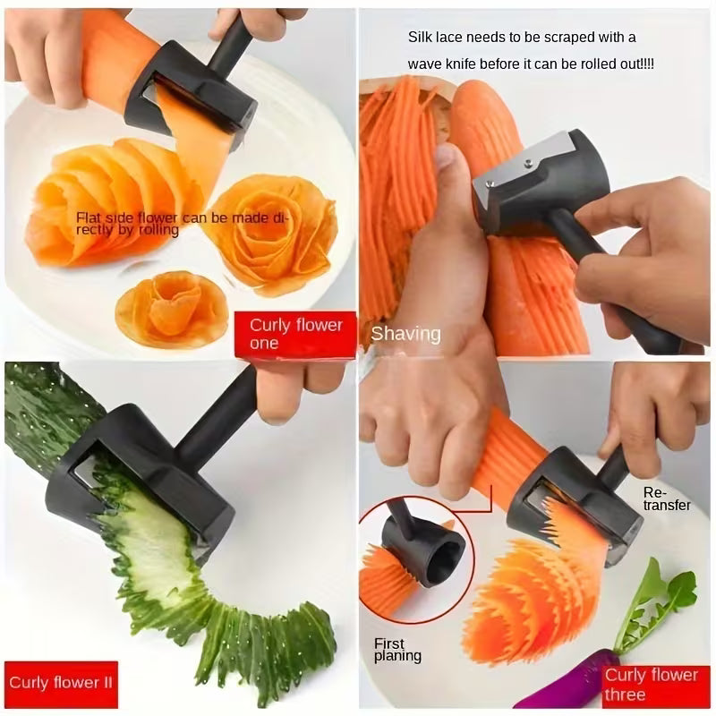 BloomPrep 2-in-1 Vegetable Flower Curler & Spiral Ribbon Slicer - Buy 1 Get 1 Free