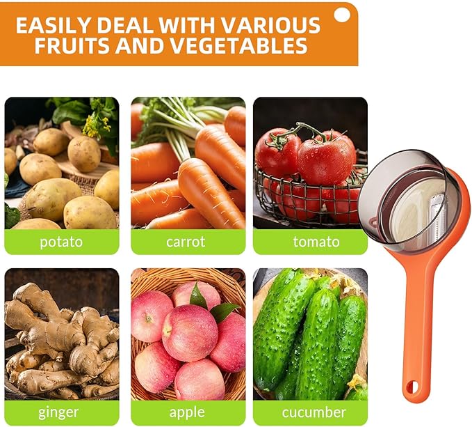 Ergonomic Vegetable Peeler & Peel Collector - Pack of 3