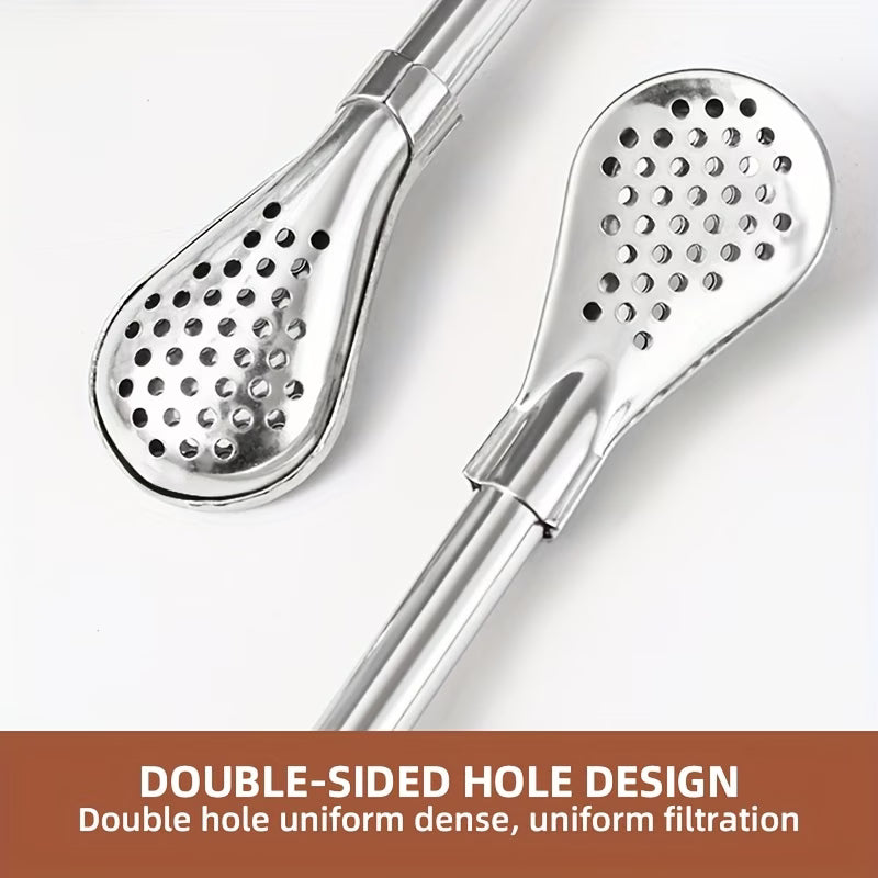 SipSavor 3-in-1 Stainless Steel Filter Straw Spoon Set - Pack of 5