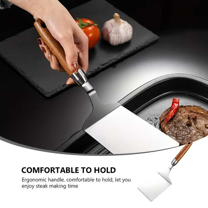 WoodGrip Stainless Steel Precision Cooking Spatula - Buy 1 Get 1 Free