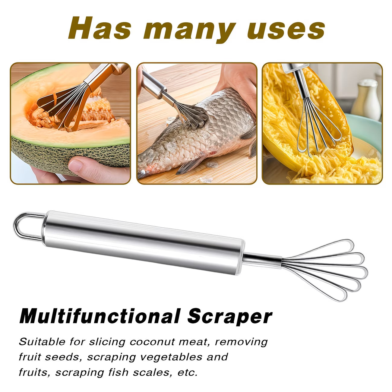 MultiGrate Pro Stainless Steel Fruit & Veg Scraper Tool - Buy 1 Get 1 Free