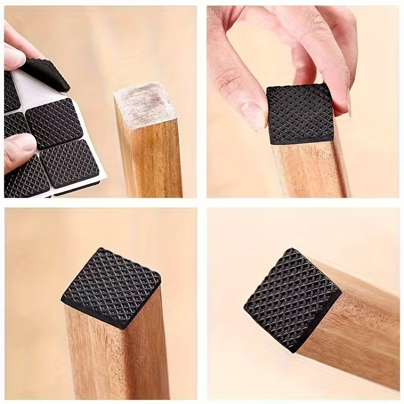 GripShield Self-Adhesive Furniture Floor Protectors - 12pcs Pack