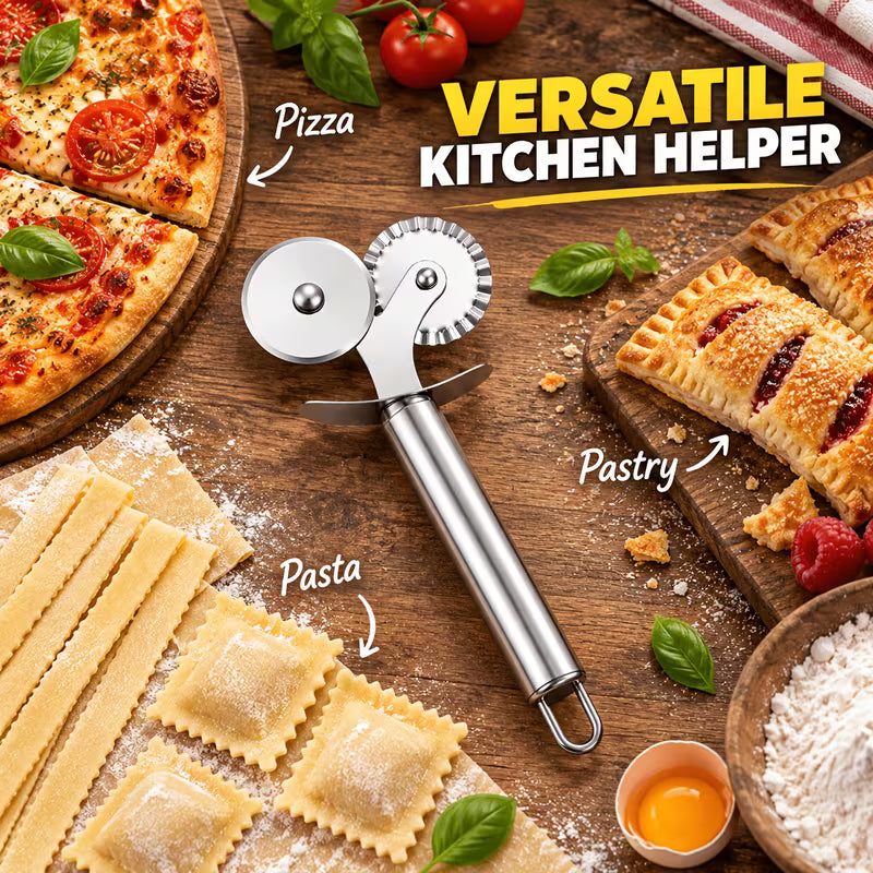 SliceCraft Dual Wheel Pizza and Pastry Cutter - Buy 1 Get 1 Free