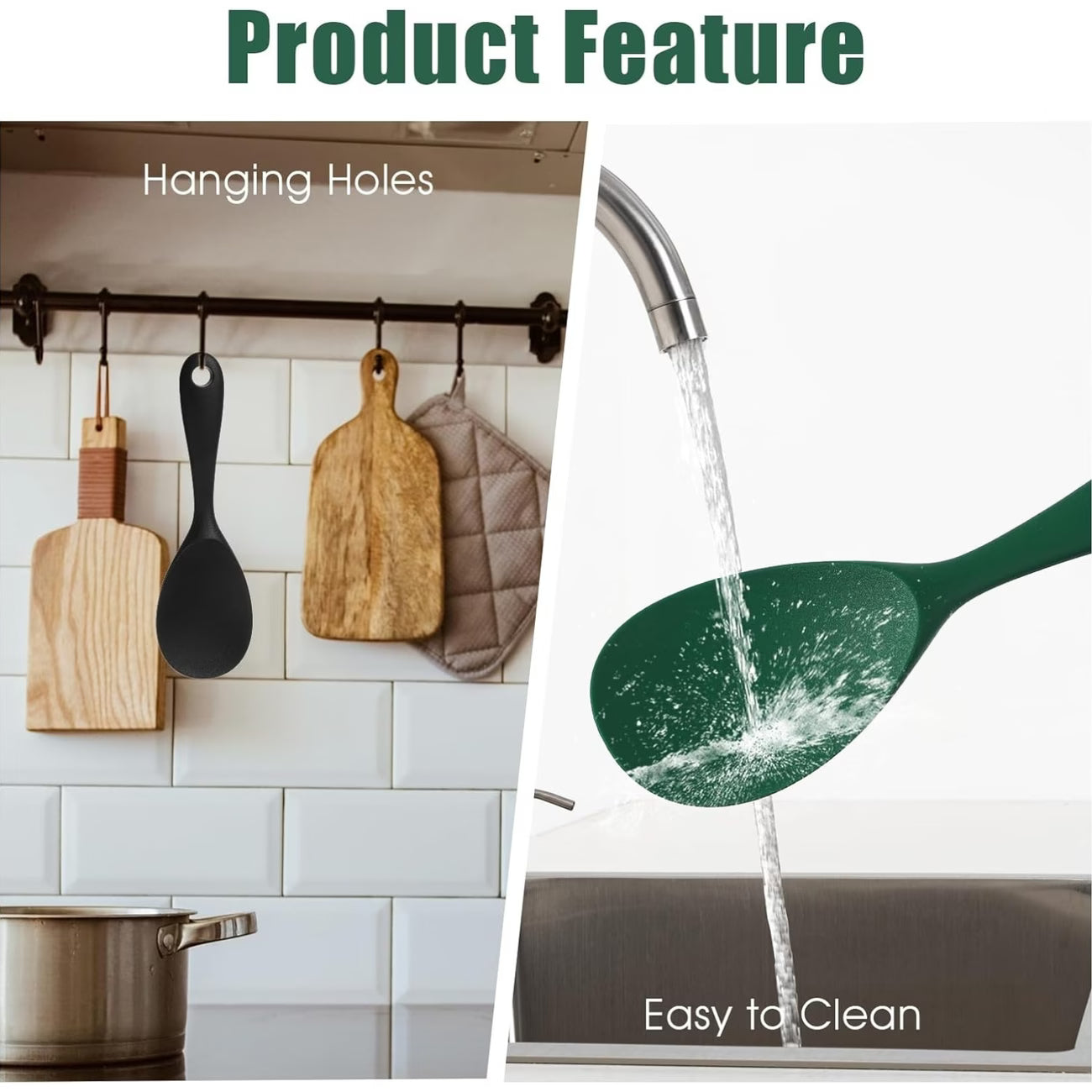 NonStick Pro Silicone Rice Serving Spoon - Pack of 6