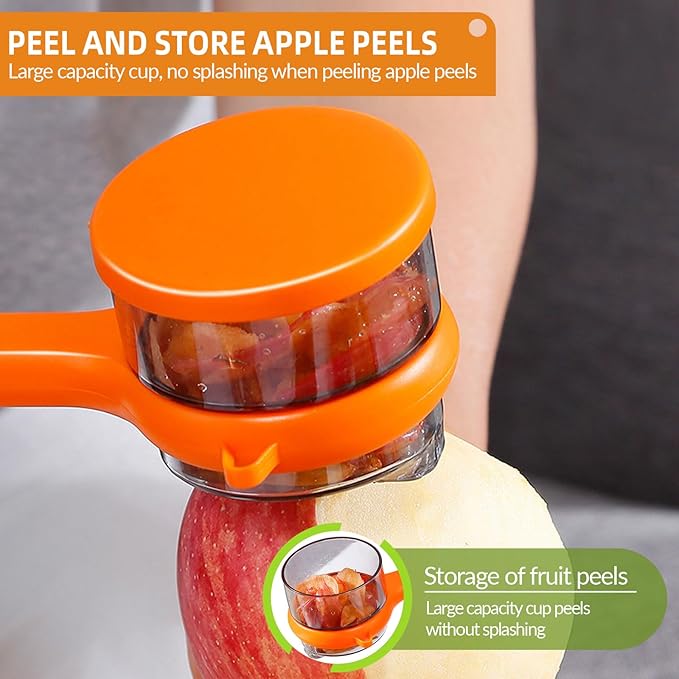 Ergonomic Vegetable Peeler & Peel Collector - Pack of 3