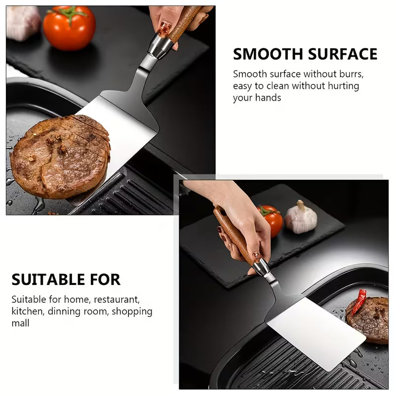 WoodGrip Stainless Steel Precision Cooking Spatula - Buy 1 Get 1 Free