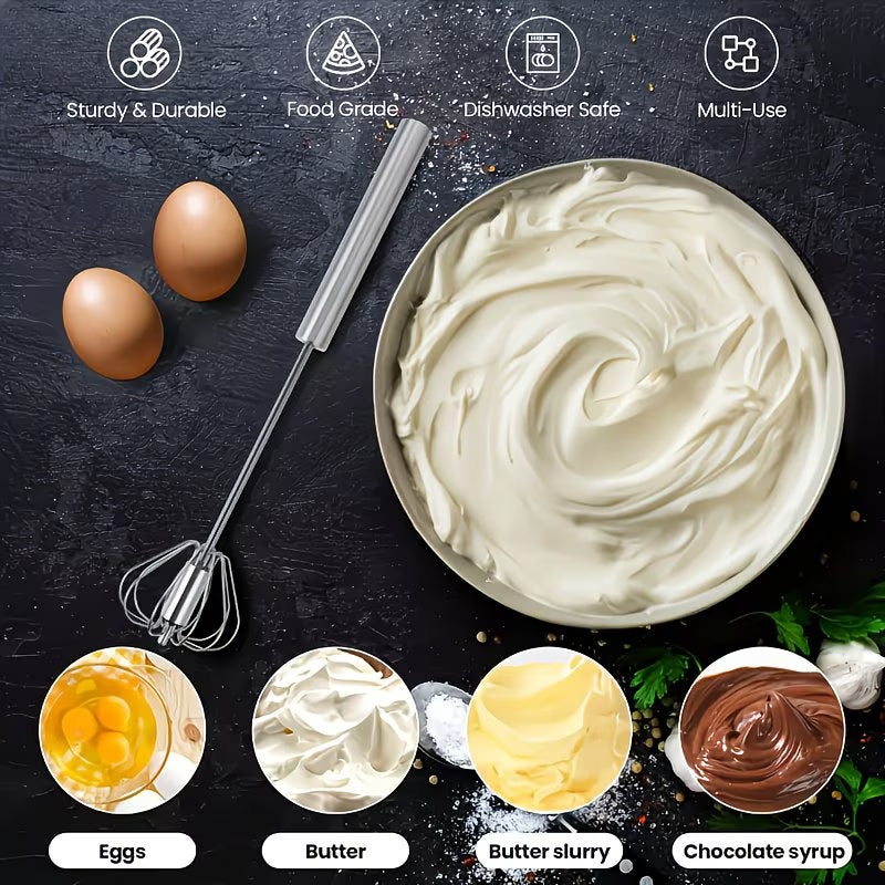 WhipSpin Semi-Automatic Steel Whisk - Buy 1 Get 1 Free